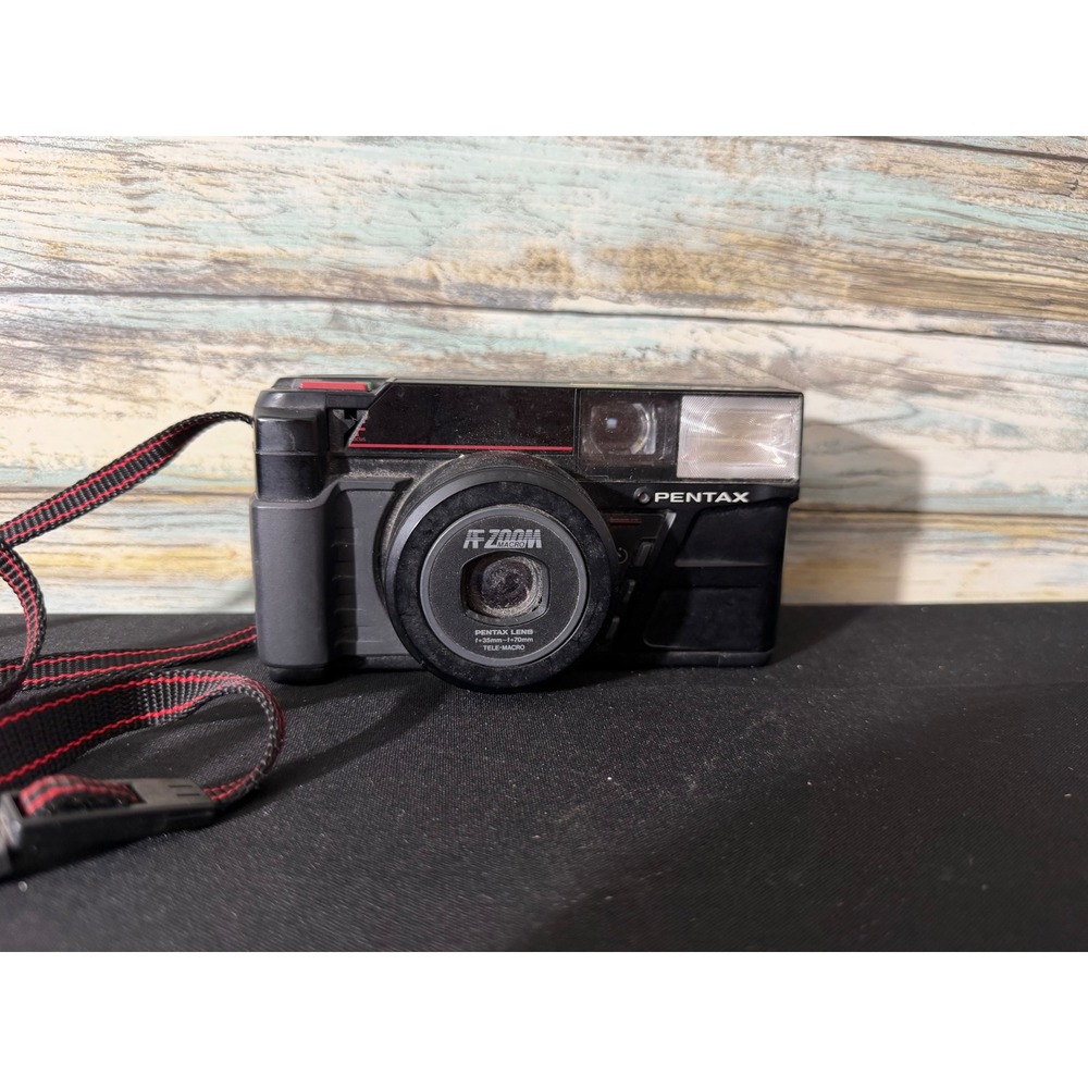 Pentax IQZoom Film Camera OS Black Good 35mm-70mm Tele-Macro AF Point Shoot